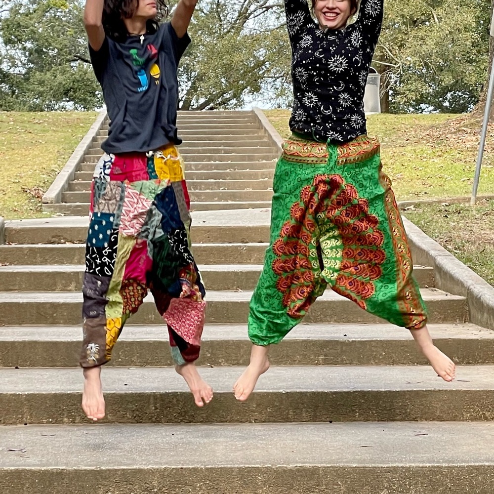 Patchwork Harem Pants 100 % Cotton With Drawstring - image 6